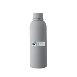 Borraccia in acciaio inox riciclato con rivestimento gommato da 500ml color grigio vista area di stampa