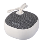 Altoparlante wireless con rivestimento in tessuto RPET e cordino 3W color bianco prima vista