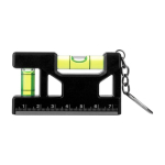 Portachiavi con livella a bolla doppia magnetica con righello da 7 cm color nero prima vista