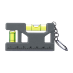 Portachiavi con livella a bolla doppia magnetica con righello da 7 cm color grigio prima vista