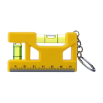 Portachiavi con livella a bolla doppia magnetica con righello da 7 cm color giallo prima vista
