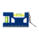 Portachiavi con livella a bolla doppia magnetica con righello da 7 cm color blu oltremare prima vista