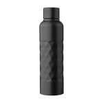 Borraccia in acciaio inox con texture geometrica da 800ml color nero prima vista