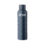 Borraccia in acciaio inox con texture geometrica da 800ml color blu vista area di stampa