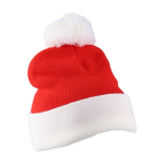 Cappello di Babbo Natale in maglia acrilica con pon pon in poliestere prima vista