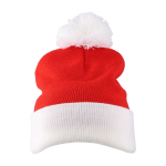 Cappello di Babbo Natale in maglia acrilica con pon pon in poliestere seconda vista