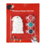 Decorazione di Babbo Natale in gesso da dipingere con 3 colori acrilici color multicolore prima vista