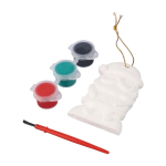 Decorazione di Babbo Natale in gesso da dipingere con 3 colori acrilici prima vista