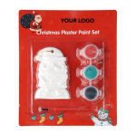 Decorazione di Babbo Natale in gesso da dipingere con 3 colori acrilici seconda vista