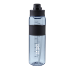 Borraccia in plastica con doppia modalità di bevuta dal tappo da 900ml color nero vista area di stampa