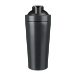Shaker in acciaio inox riciclato con frusta a sfera in metallo 750ml color nero prima vista