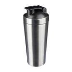 Shaker in acciaio inox riciclato con frusta a sfera in metallo 750ml color argento prima vista