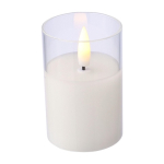 Candela LED con effetto fiamma realistica in barattolo di vetro terza vista