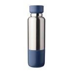 Borraccia acciaio inox con manico da polso e bicchiere alla base 500ml color blu prima vista