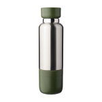 Borraccia acciaio inox con manico da polso e bicchiere alla base 500ml color verde prima vista