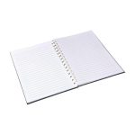 Taccuino in RPET con spirale in cartone bianco e pagine a righe A5 quinta vista