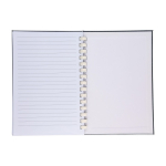 Taccuino in RPET con spirale in cartone bianco e pagine a righe A5 sesta vista