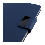 Taccuino A5 in PU riciclato con pagine a righe e penna inchiostro blu