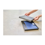 Taccuino A5 in PU riciclato con pagine a righe e penna inchiostro blu