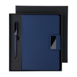 Taccuino A5 in PU riciclato con pagine a righe e penna inchiostro blu settima vista