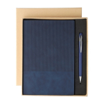 Taccuino A5 con effetto velluto nella parte superiore e penna blu color blu prima vista