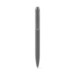 Penna in alluminio riciclato con clip innovativa e inchiostro blu color grigio chiaro prima vista
