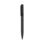 Penna nera in metallo riciclato con clip e design arrotondato color titanio