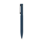 Penna elegante in metallo 60% riciclato con clip e inchiostro blu color blu seconda vista