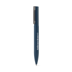 Penna elegante in metallo 60% riciclato con clip e inchiostro blu color blu immagine con logo