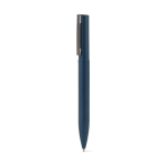 Penna elegante in metallo 60% riciclato con clip e inchiostro blu color blu