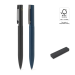 Penna elegante in metallo 60% riciclato con clip e inchiostro blu vari colori