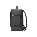 Zaino in poliestere riciclato con dimensioni per compagnie aeree 14” color grigio scuro quarta vista