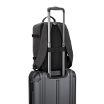 Zaino in poliestere riciclato con dimensioni per compagnie aeree 14” color grigio scuro quinta vista