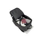 Zaino in poliestere riciclato con dimensioni per compagnie aeree 14” color grigio scuro ottava vista