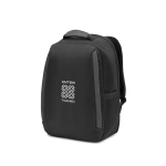 Zaino antifurto in twill con rivestimento idrorepellente per PC da 17” color nero immagine con logo