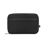 Organizer per accessori tecnologici in poliestere riciclato color nero prima vista