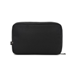 Organizer per accessori tecnologici in poliestere riciclato color nero seconda vista