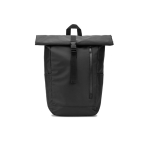 Zaino da viaggio roll-top in poliestere riciclato impermeabile da 14” color nero prima vista