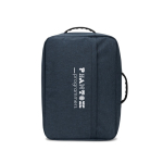 Zaino compatto in poliestere riciclato con manico per trolley 15,6” color blu immagine con logo 2