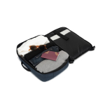 Zaino compatto in poliestere riciclato con manico per trolley 15,6” color blu ottava vista