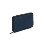 Organizer in poliestere riciclato per accessori tech color blu