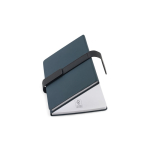 Blocco note A5 in PU riciclato con pagine a righe e pagine neutre color blu quinta vista