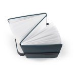Blocco note A5 in PU riciclato con pagine a righe e pagine neutre color blu sesta vista