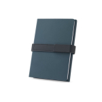 Blocco note A5 in PU riciclato con pagine a righe e pagine neutre color blu