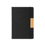 Set blocco note A5 e penna in bambù inchiostro nero pagine a righe color nero prima vista