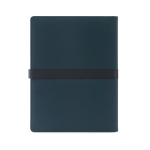Portadocumenti A4 con blocco note e chiusura magnetica pagine a righe color blu seconda vista