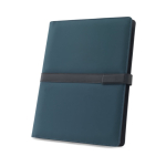 Portadocumenti A4 con blocco note e chiusura magnetica pagine a righe color blu