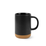 Tazza in ceramica con base in sughero rimovibile e finitura opaca 320ml color nero prima vista