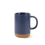 Tazza in ceramica con base in sughero rimovibile e finitura opaca 320ml color blu mare prima vista