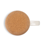 Tazza in ceramica con base in sughero rimovibile e finitura opaca 320ml color bianco sporco terza vista